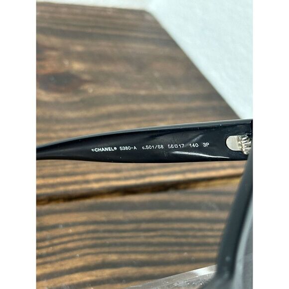 Chanel 5380-A C501/S8 Polished Black Frame w/Gray Lens Full Rim Sunglasses - Picture 5 of 9